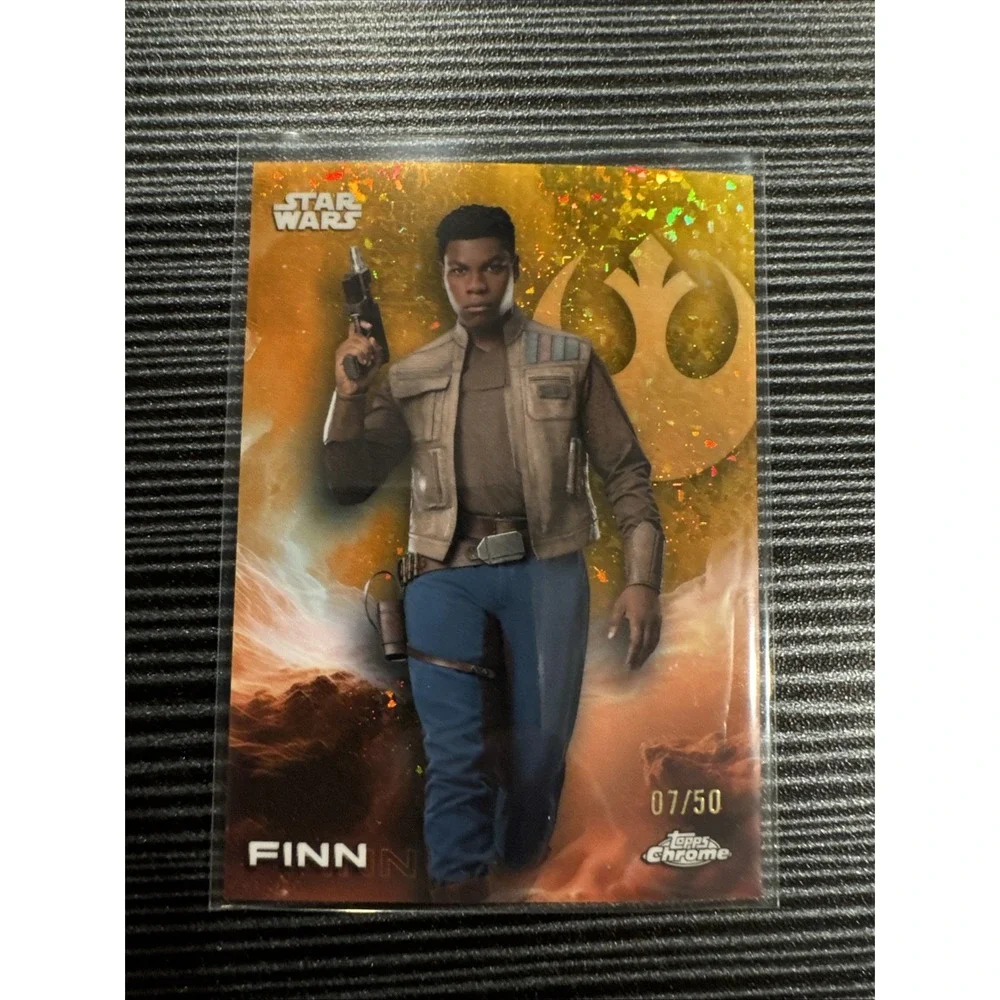 2025 Topps Chrome Star Wars Sapphire Finn Gold Refractor 07/50 Card 45